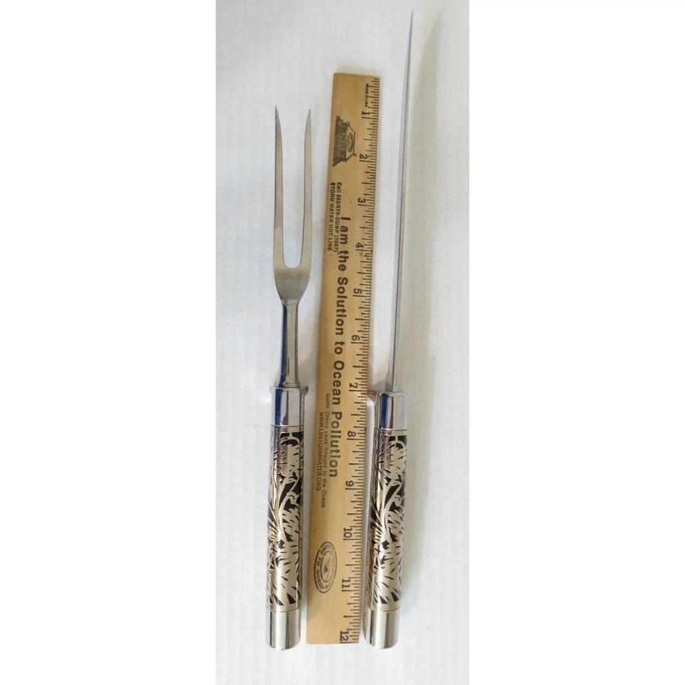 Vintage Carvel Hall‎ by Briddell Carving Knives Set w/Fork Cutlery